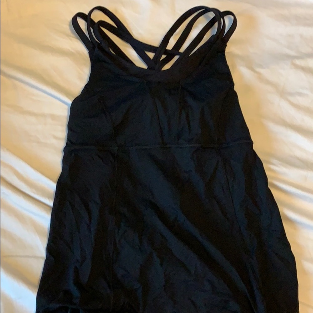 Black athletic top with built in sports bra
